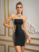 Sexy Glittering One-Shoulder Ruched Bodycon Mini Dress